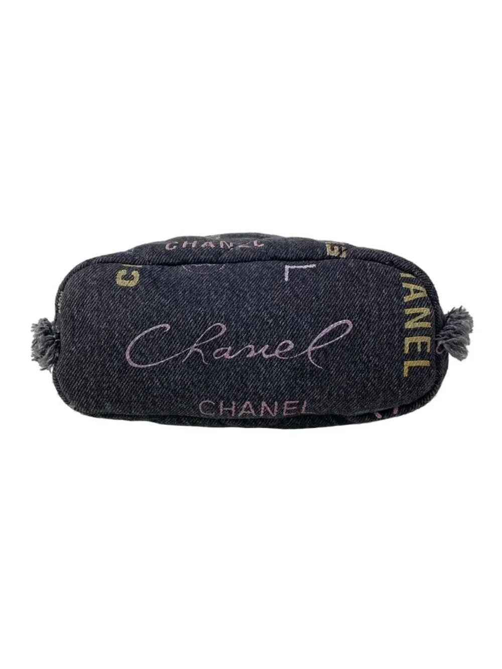 Chanel Shoulder Bag Quilted Black Multi Drawstring Chain Gold Metal